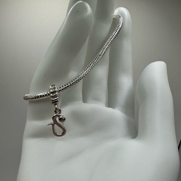3/$15 Silvery Snake Pandora-type European charm - Picture 3 of 5